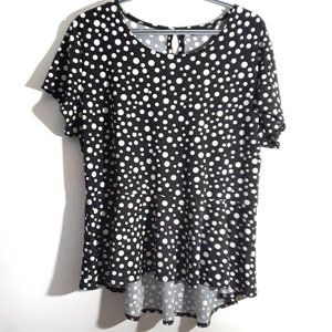 Brody Myles Collection Polka Dot Peplum Top Ladies 1X